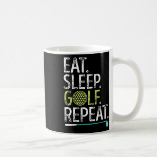 Eten Slapen Golf Herhalen Golfsport Golfer Grappig Koffiemok
