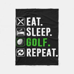Eten Slapen Golf Herhalen Grappige Golf Golfer Gol Fleece Deken