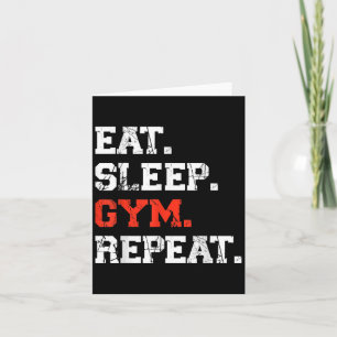 Eten Slapen Gym Herhalen Grappige Fitness Training Kaart