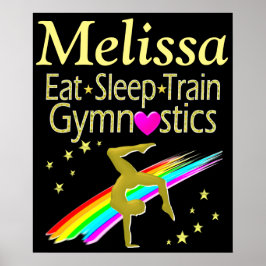 ETEN, SLAPEN, GYMNASTIEK GEPERSONALISEERD POSTER