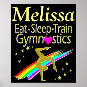 ETEN, SLAPEN, GYMNASTIEK GEPERSONALISEERD POSTER