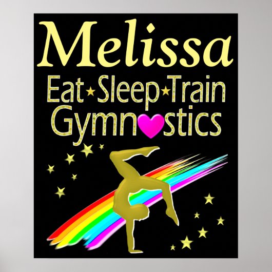 ETEN, SLAPEN, GYMNASTIEK GEPERSONALISEERD POSTER (Voorkant)