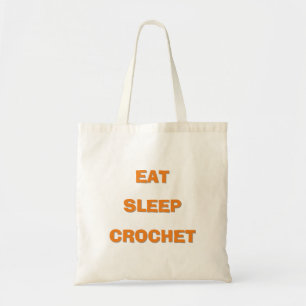 Eten, slapen, haakproject tote bag