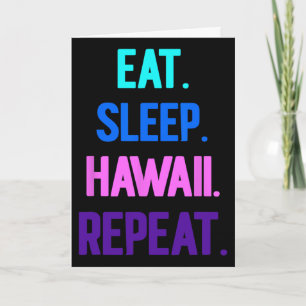 Eten Slapen Hawaï Herhalen Aloha Vibes Tiki Luau F Kaart