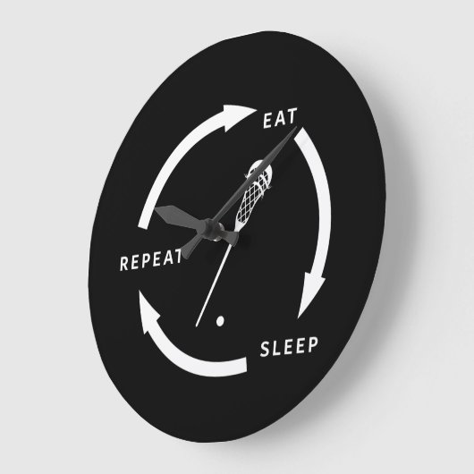 Eten Slapen Herhalen Lacrosse Sport Fan Uitdrukkin Grote Klok (Hoek)