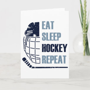 Eten Slapen Hockey Herhalen Grappig Masker Stok IJ Kaart