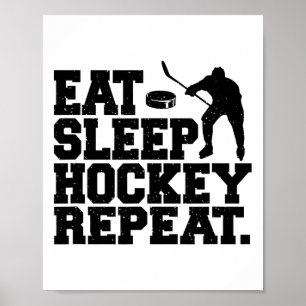 Eten Slapen Hockey Herhalen - Grappige Hockey Poster