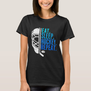 Eten Slapen Hockey Herhalen Grappige Jongens Hocke T-shirt