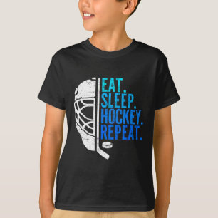 Eten Slapen Hockey Herhalen Grappige Jongens Hocke T-shirt