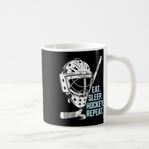 Eten Slapen Hockey Herhalen Hockey Masker Stok Spo Koffiemok