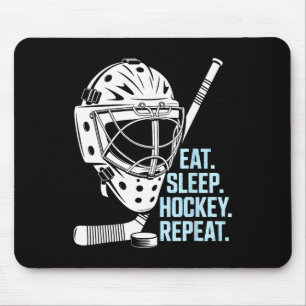 Eten Slapen Hockey Herhalen Hockey Masker Stok Spo Muismat