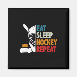 Eten Slapen Hockey Herhalen IJshockey Liefhebbers Magneet