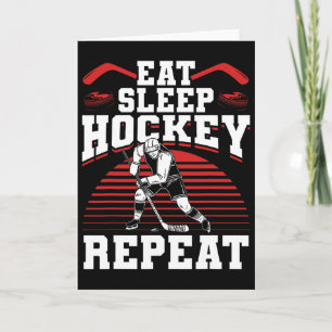 Eten Slapen Hockey Herhalen IJshockey Speler Cadea Kaart