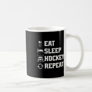 Eten Slapen Hockey Herhalen IJshockey Speler Puck Koffiemok