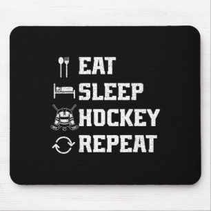Eten Slapen Hockey Herhalen IJshockey Speler Puck Muismat