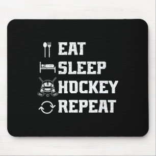 Eten Slapen Hockey Herhalen IJshockey Speler Puck  Muismat
