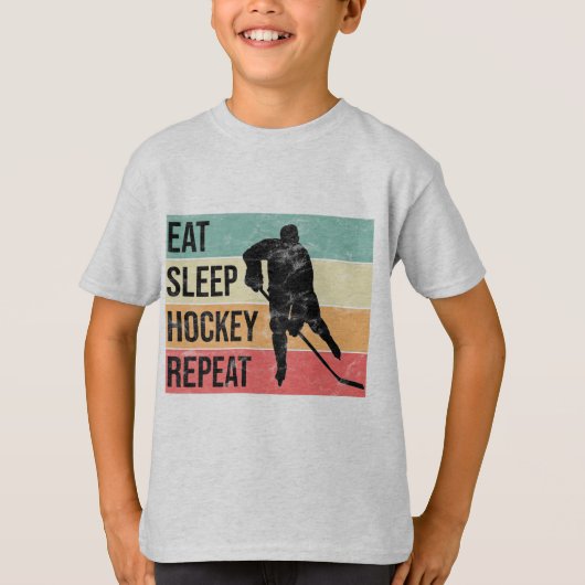 Eten, Slapen, Hockey, Herhalen - Kinder T-shirt (Voorkant)