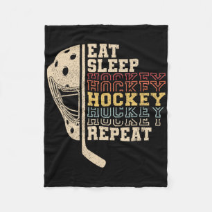 Eten Slapen Hockey Herhalen Mannen Jongens Kind Gr Fleece Deken