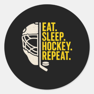 Eten Slapen Hockey Herhalen Voor Hockey Spelers Fa Ronde Sticker