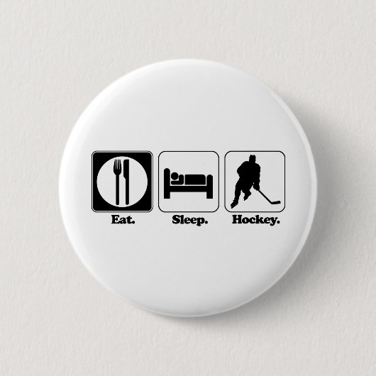 eten slapen hockey ronde button 5,7 cm (Voorkant)