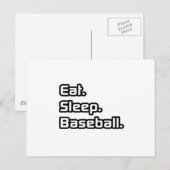 Eten. Slapen. Honkbal. Briefkaart (Voorkant / Achterkant)