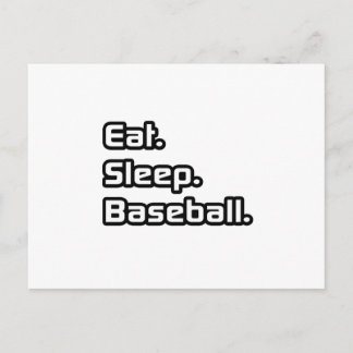 Eten. Slapen. Honkbal. Briefkaart