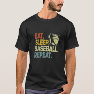 Eten Slapen Honkbal Herhalen Catcher Werper Honkba T-shirt