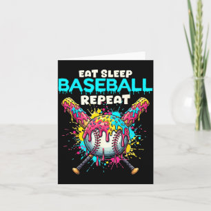 Eten Slapen Honkbal Herhalen Grappig IJsdruppel Kr Kaart