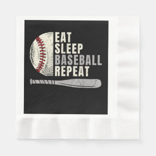 Eten Slapen Honkbal Herhalen Grappige Honkbalspele Servet