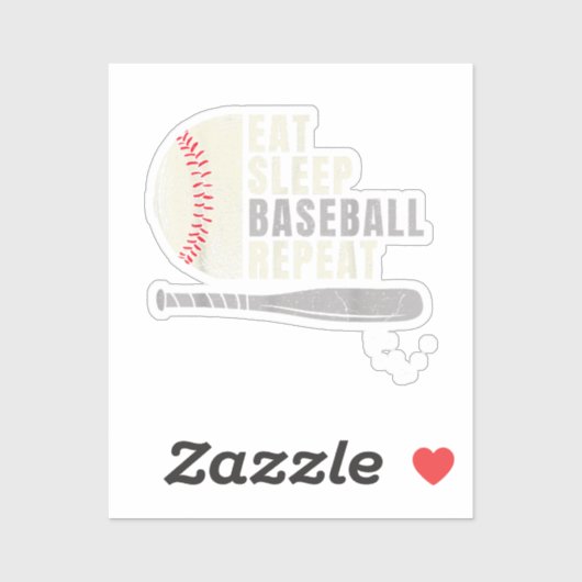 Eten Slapen Honkbal Herhalen Grappige Honkbalspele Sticker (Vel)