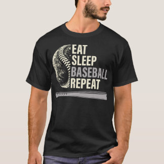 Eten Slapen Honkbal Herhalen Grappige Honkbalspele T-shirt