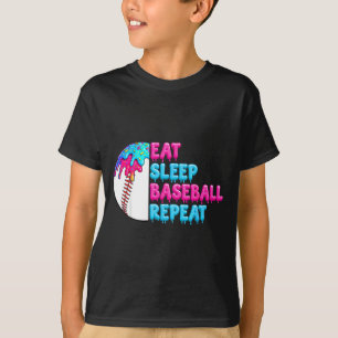 Eten slapen honkbal herhalen grappige jongens honk t-shirt