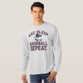 Eten. Slapen. Honkbal. Herhalen T-shirt (Voorkant volledig)