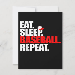 Eten Slapen Honkbal Herhalen Vanger Werper Honkbal Kaart