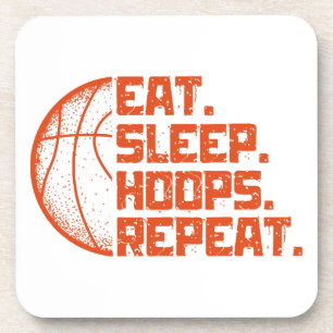 Eten Slapen Hoops Herhalen Basketbal Grappige Cita Bier Onderzetter