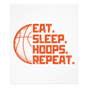 Eten Slapen Hoops Herhalen Basketbal Grappige Cita Foto Afdruk
