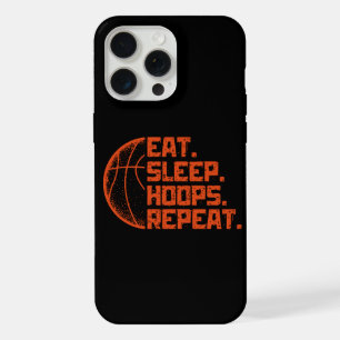 Eten Slapen Hoops Herhalen Basketbal Grappige Cita iPhone 15 Pro Max Case