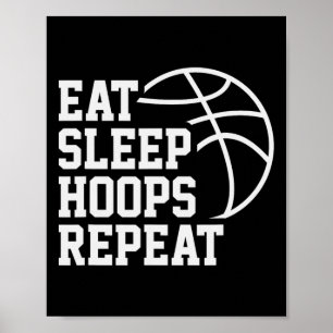 Eten Slapen Hoops Herhalen Grappige Spreuk Quote S Poster
