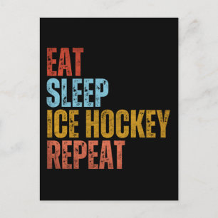 ETEN SLAPEN IJSHOCKEY HERHALEN BRIEFKAART