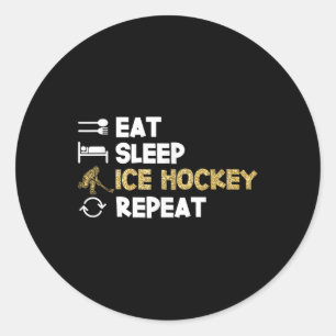 Eten Slapen IJshockey Herhalen Ronde Sticker