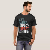 Eten Slapen Implementeren Herhalen Grappig DevOps T-shirt (Voorkant volledig)