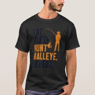 Eten Slapen Jagen Snoekbaars Herhalen Locks Zander T-shirt