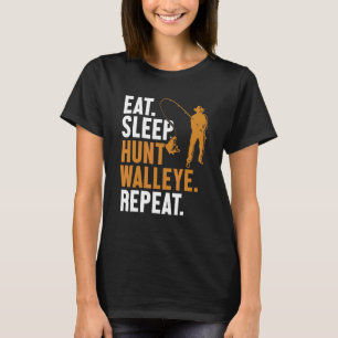 Eten Slapen Jagen Snoekbaars Herhalen Locks Zander T-shirt