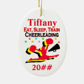 ETEN, SLAPEN, JUICHEN GEPERSONALISEERD EN GEDATEER KERAMISCH ORNAMENT (Achterkant)