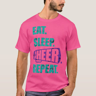 Eten Slapen Juichen Herhalen Cheerleading Grappig  T-shirt