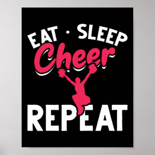 Eten Slapen Juichen Herhalen Grappig Cheerleaden C Poster