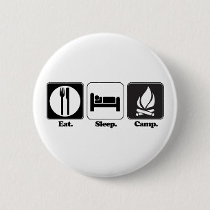 eten slapen kamperen ronde button 5,7 cm