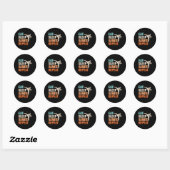 Eten Slapen Karate Herhalen Grappig Retro Karate L Ronde Sticker (Vel)