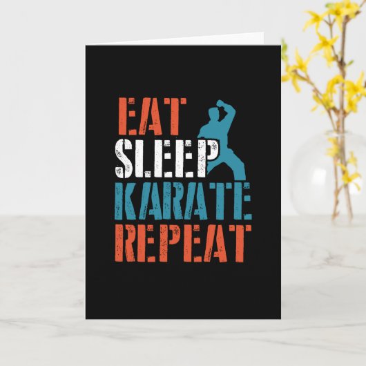 Eten slapen Karate herhalen Kaart (Gele Bloem)