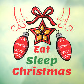 Eten Slapen Kerstmis Kerst Thuis Raamsticker (Vel 3)